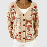 Mukava neule-cardigan napilla