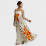 Michelle - Sweetheart Maxi Mekko Oranssi Kukallinen