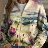 Birgit™ | Aquarelli-maastokuvio cardigan