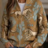 Beate™ | Cardigan hevosilla ja kaktuksilla