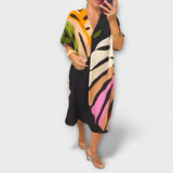 Roos - Värikäs lehtikuvioinen arkimekko