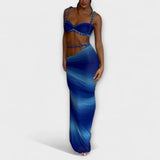Jane - Tyylikäs Gradient Letti Crop Top & Alushame Duo