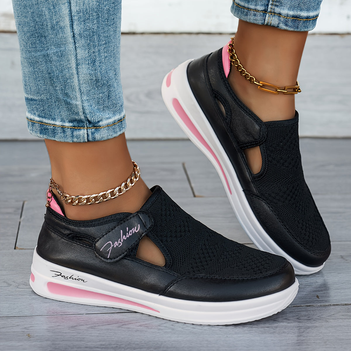 Ilmava Slip-On-tenniskenkä vakaalla istuvuudella