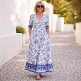 Elly | Elegantti Kukallinen Mekko, jossa on Rentouttava Tunnelma
