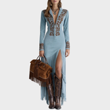Victoria | Fransen Wildleder Boho Mekko