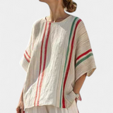 Mia – Boho-tyylinen painettu paita ja mukavat leveät housut