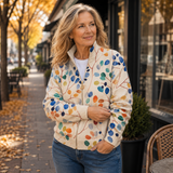 Claudia™ | Cardigan akvarellilehdillä