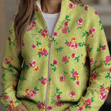 Dagmar™ | Cardigan kukilla limetinvihreällä
