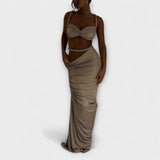 Jane - Tyylikäs Gradient Letti Crop Top & Alushame Duo