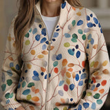 Claudia™ | Cardigan akvarellilehdillä