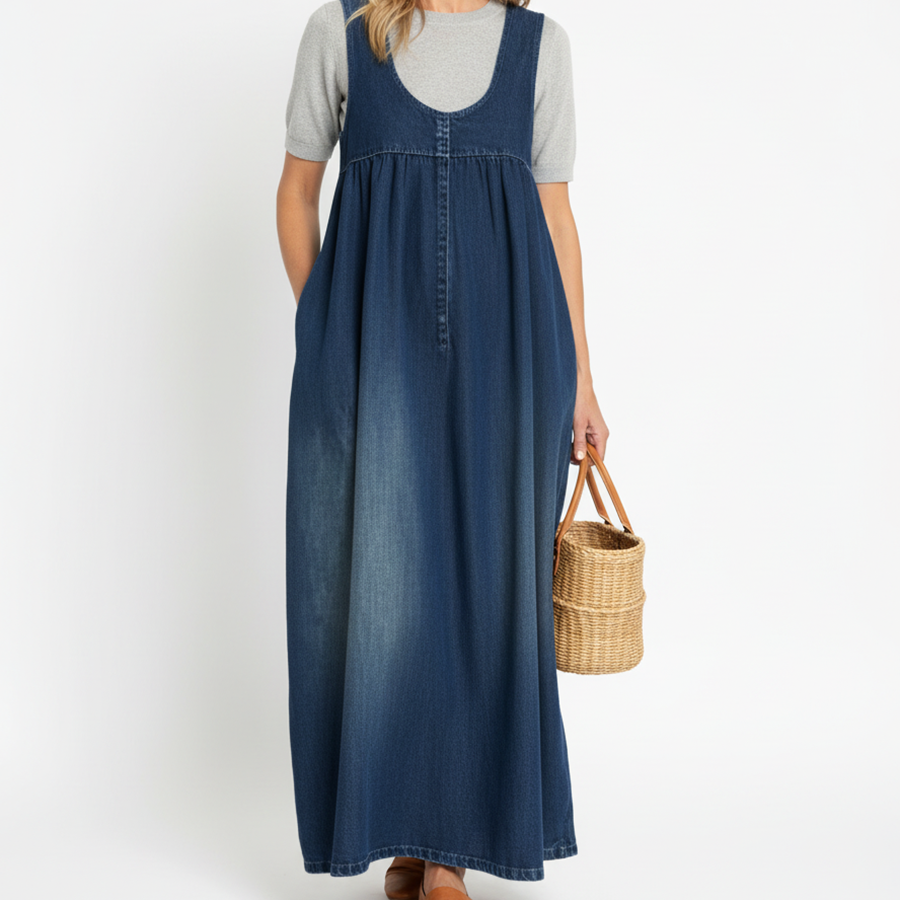 Ronja - Vintage Maksimekko Farkkukankaasta